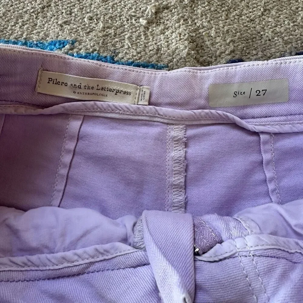 Pilcro Anthropologie Ultra High-Rise Wide-Leg Jeans in Lilac Size 27 - Picture 7 of 7